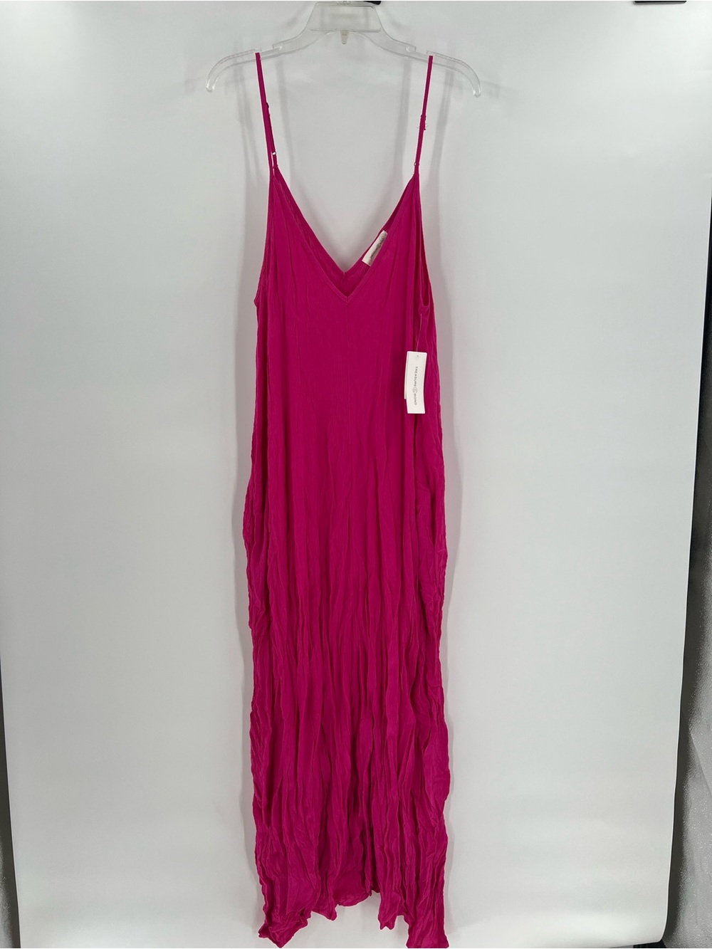 NWT Treasure & Bond Pink Cabaret Crinkle Midi Slip Dress XL